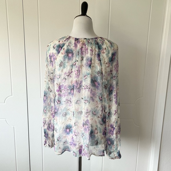Johnny Was Silk Floral Glinda Peasant Top - Picture 10 of 13